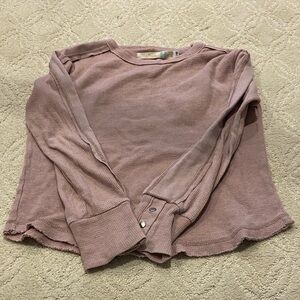 Vintage Havana Soft Pink waffle Knit Top